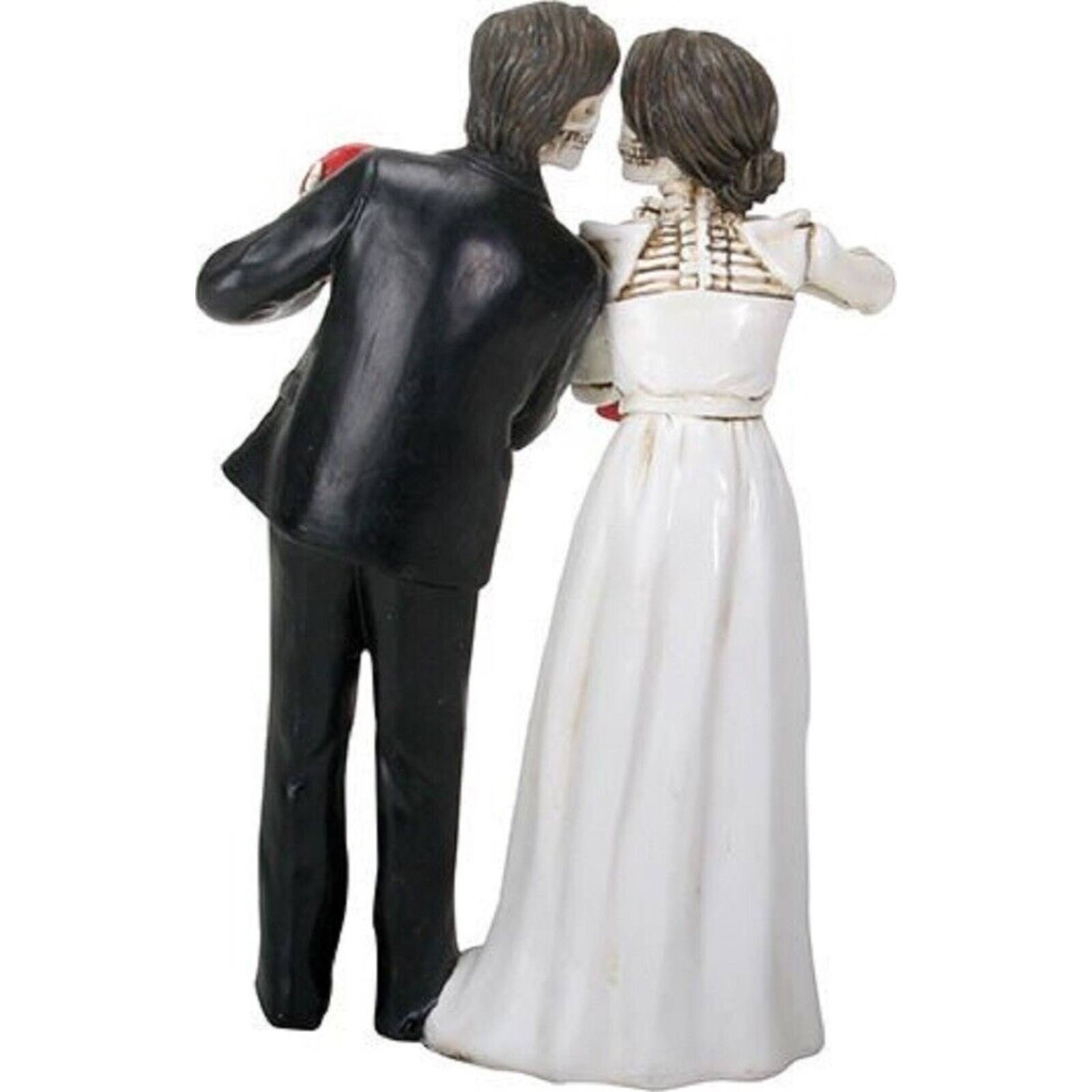 Angle. Pacific Trading - Love Never Dies Skeleton Wedding Couple Bride and Groom I Do Figurine 6 inch - Multicolor.