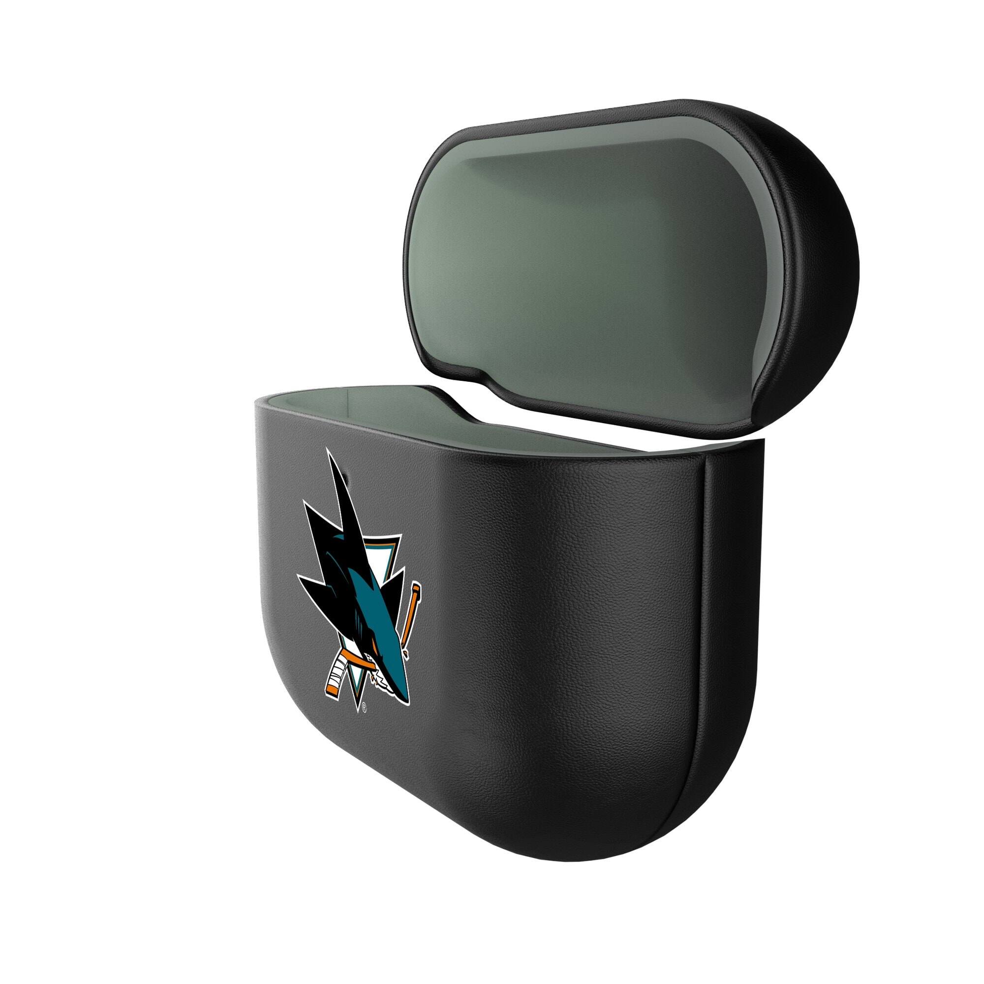 Alt View 1. Keyscaper - San Jose Sharks San Jose Sharks Insignia AirPods 4th Generation Case Cover - No Size - Black.
