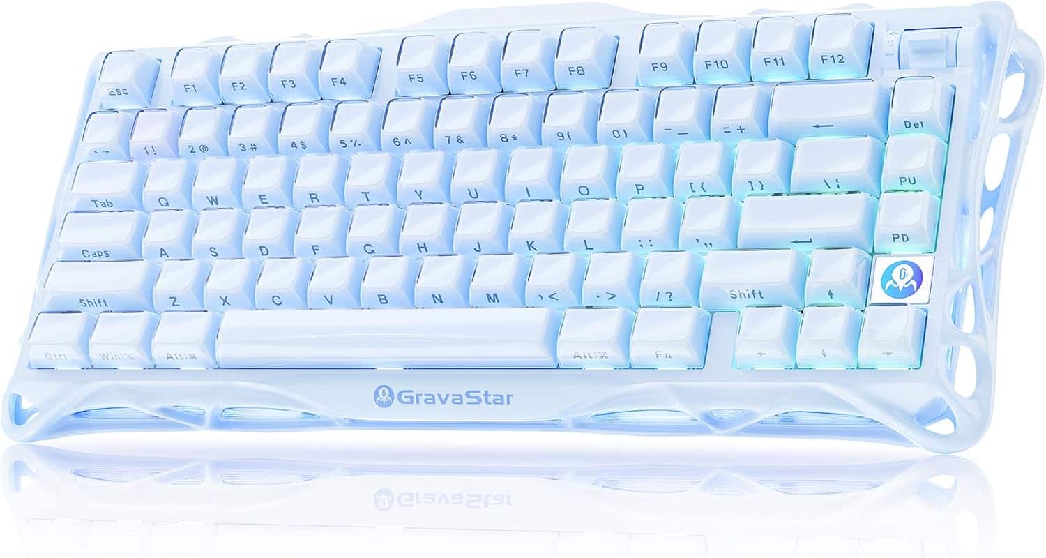 GravaStar - Mercury K1 75% Wireless Mechanical Gaming Keyboard_Special Edition - Ice Blue