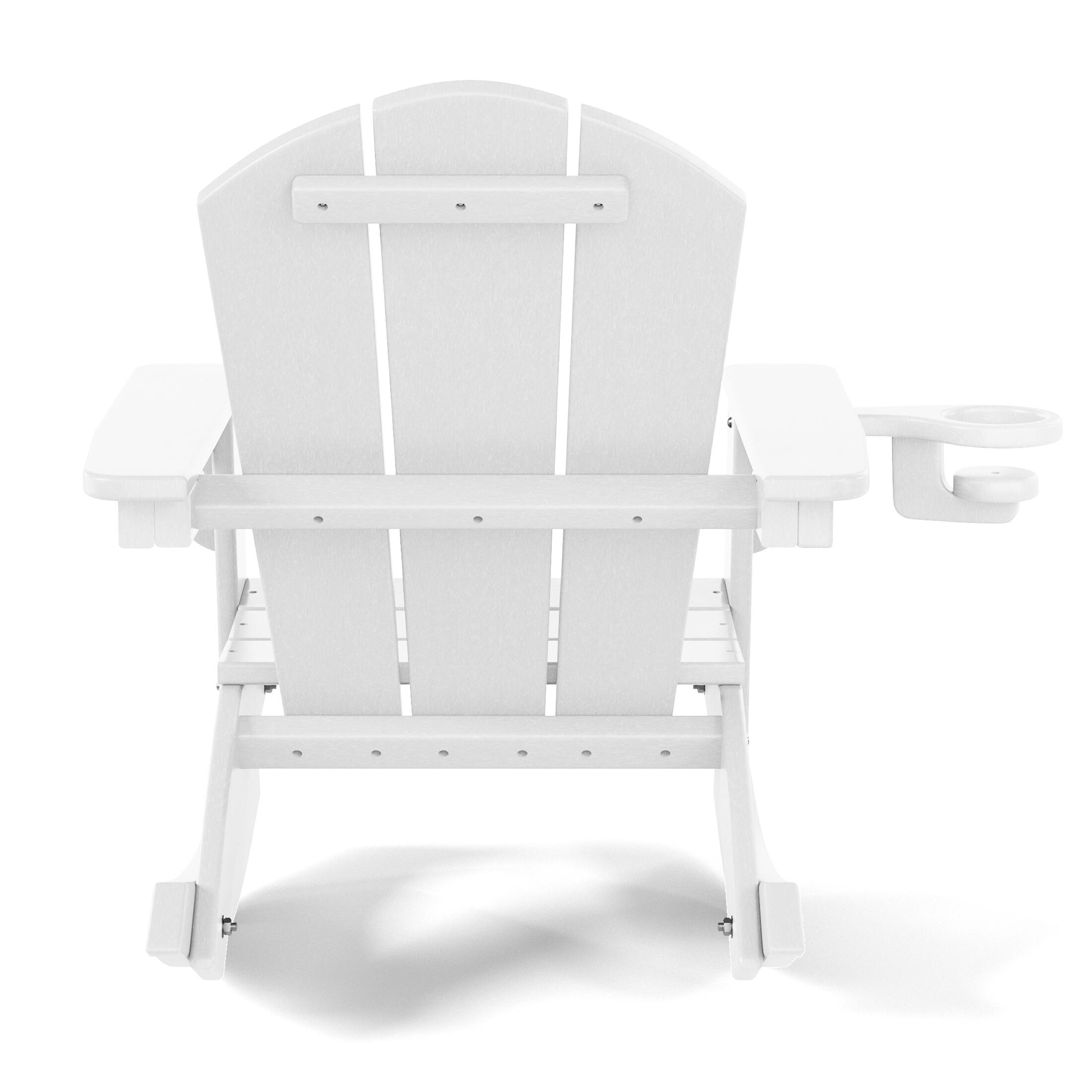 Alt View 2. WestinTrends - WestinTrends Malibu Outdoor HDPE Plastic Preschool Toddler Classic Adirondack Rocking Chairs (Set of 2) - White.