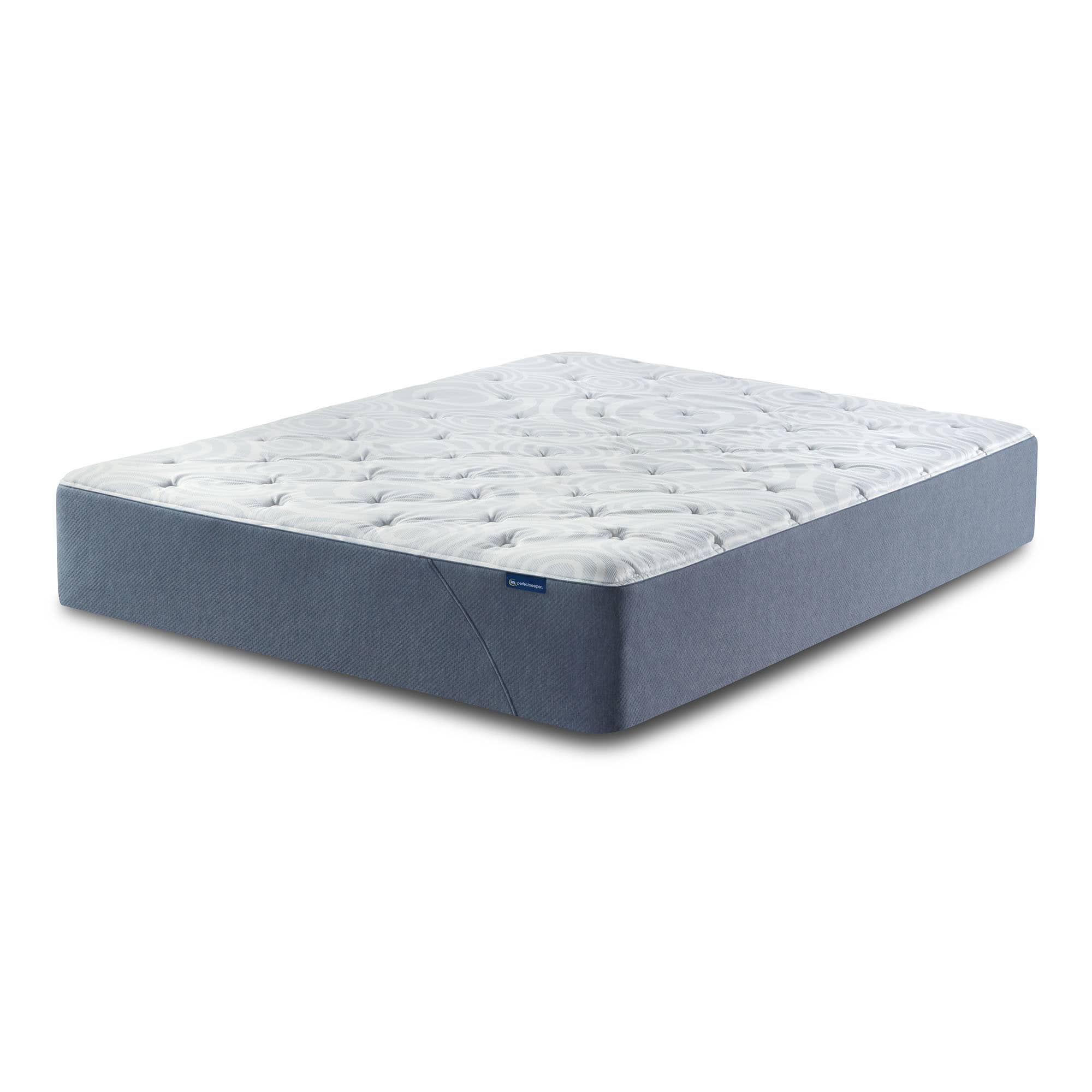 Front. Serta - Perfect Sleeper Tranquil Wave 11-Inch Medium Hybrid Mattress-Queen - Light Blue.