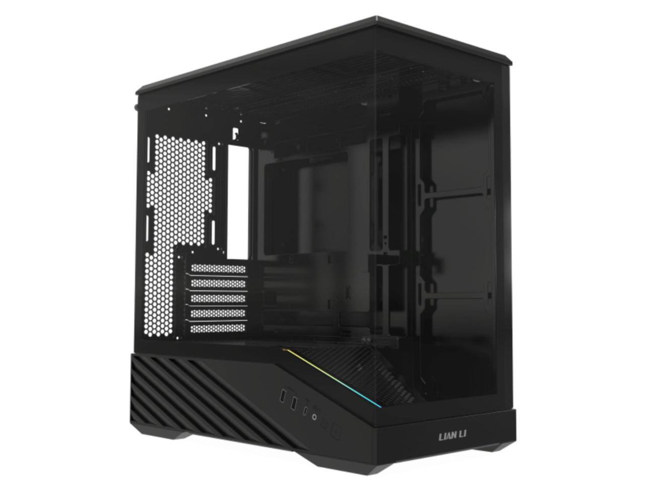 Alt View 7. Lian Li - Vector V100 MINI Micro-ATX Compact PC Case, Panoramic Tempered Glass, 415mm GPUs, 360mm Radiator-V100MIX - Black.