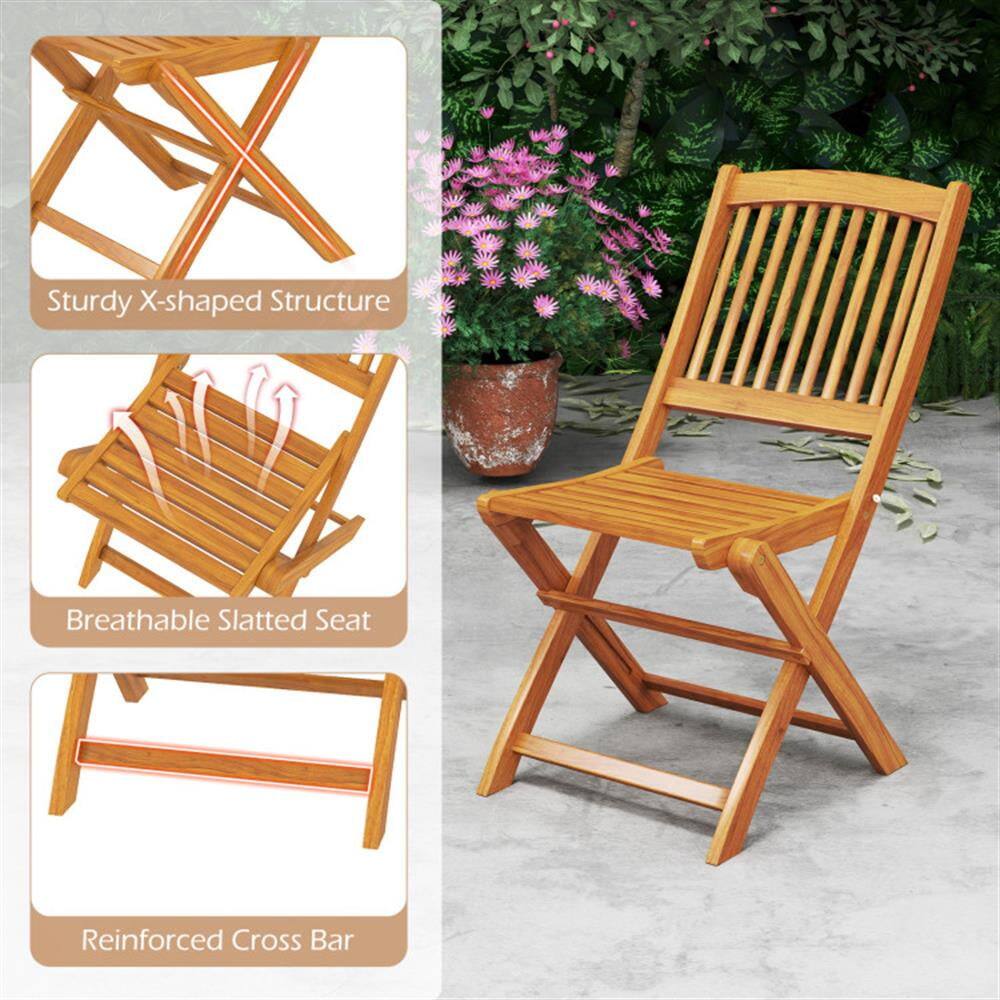 Sturdy X-shaped Structure  
Breathable Slatted Seat  
Reinforced Cross Bar