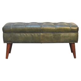 Artisan Furniture - Solid Wood Harbour Bench, Upholstered - Green