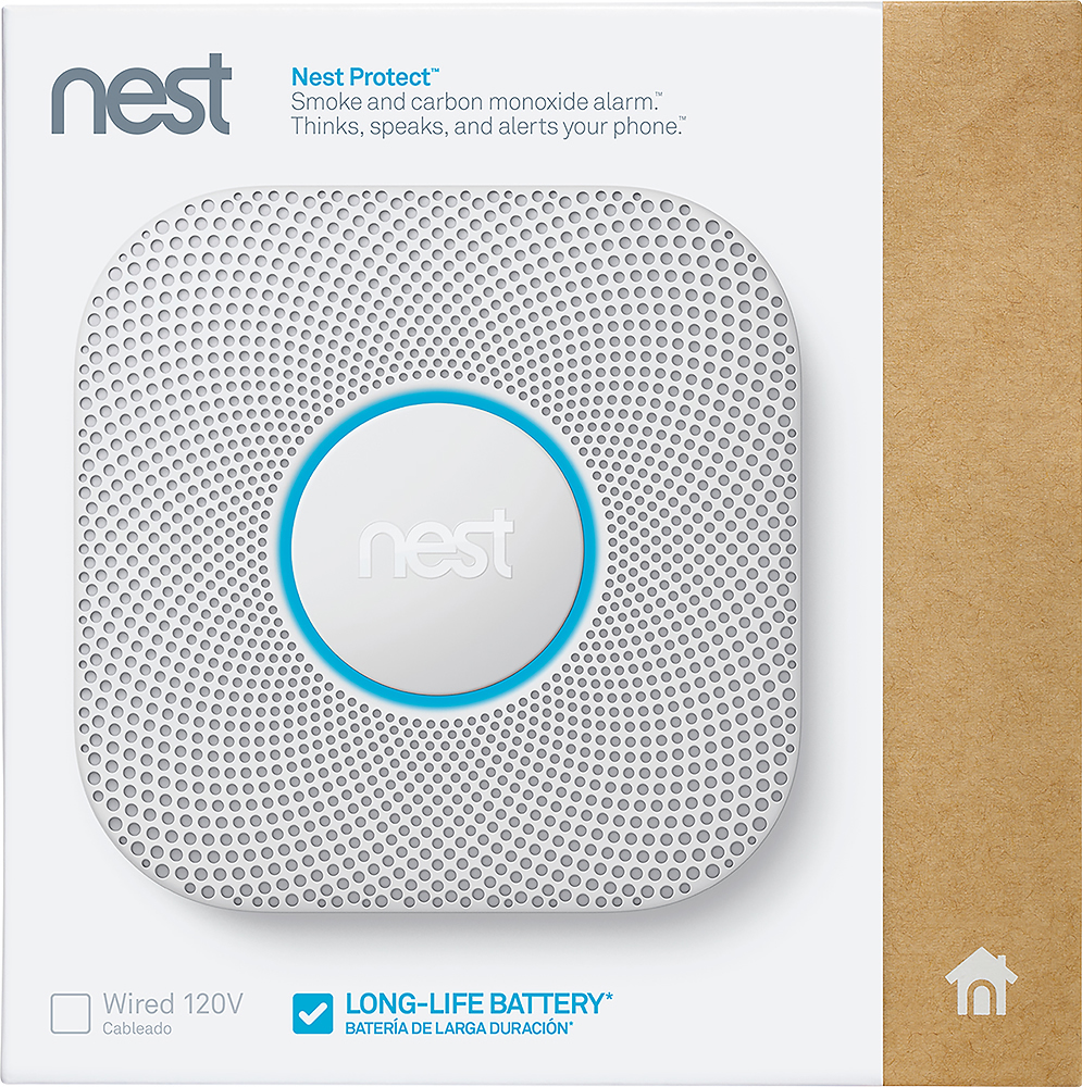 Google Nest Protect 2nd Gen Smart Speaker Charcoal Smoke/Carbon Alarm Battery 