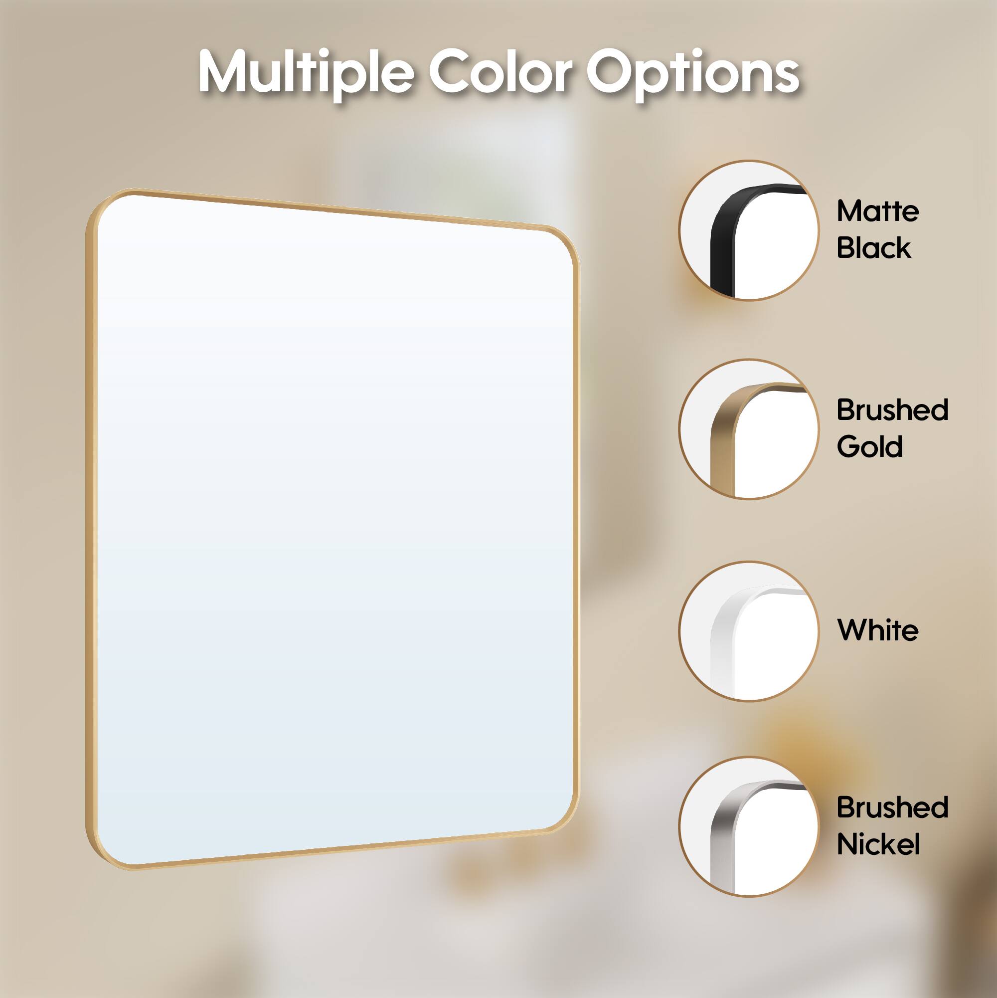 Multiple Color Options: Matte Black, Brushed Gold, White, Brushed Nickel