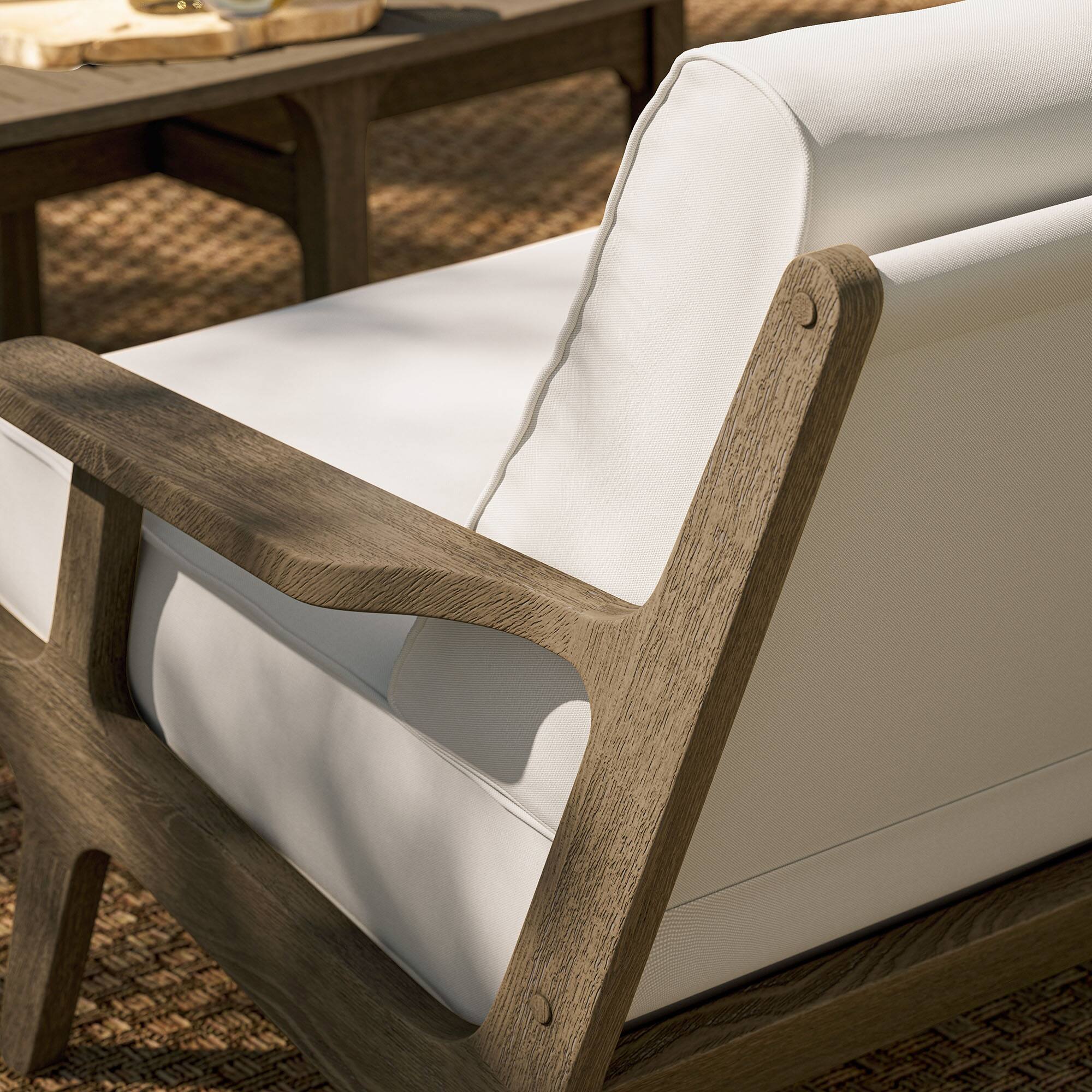 Alt View 8. Modway - Saratoga Outdoor Patio Teak Wood Loveseat by Modway - Weathered Gray White.
