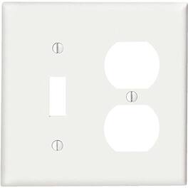 Leviton - Toggle/Duplex 2-Gang Wall Plate, Thermoplastic Nylon - White