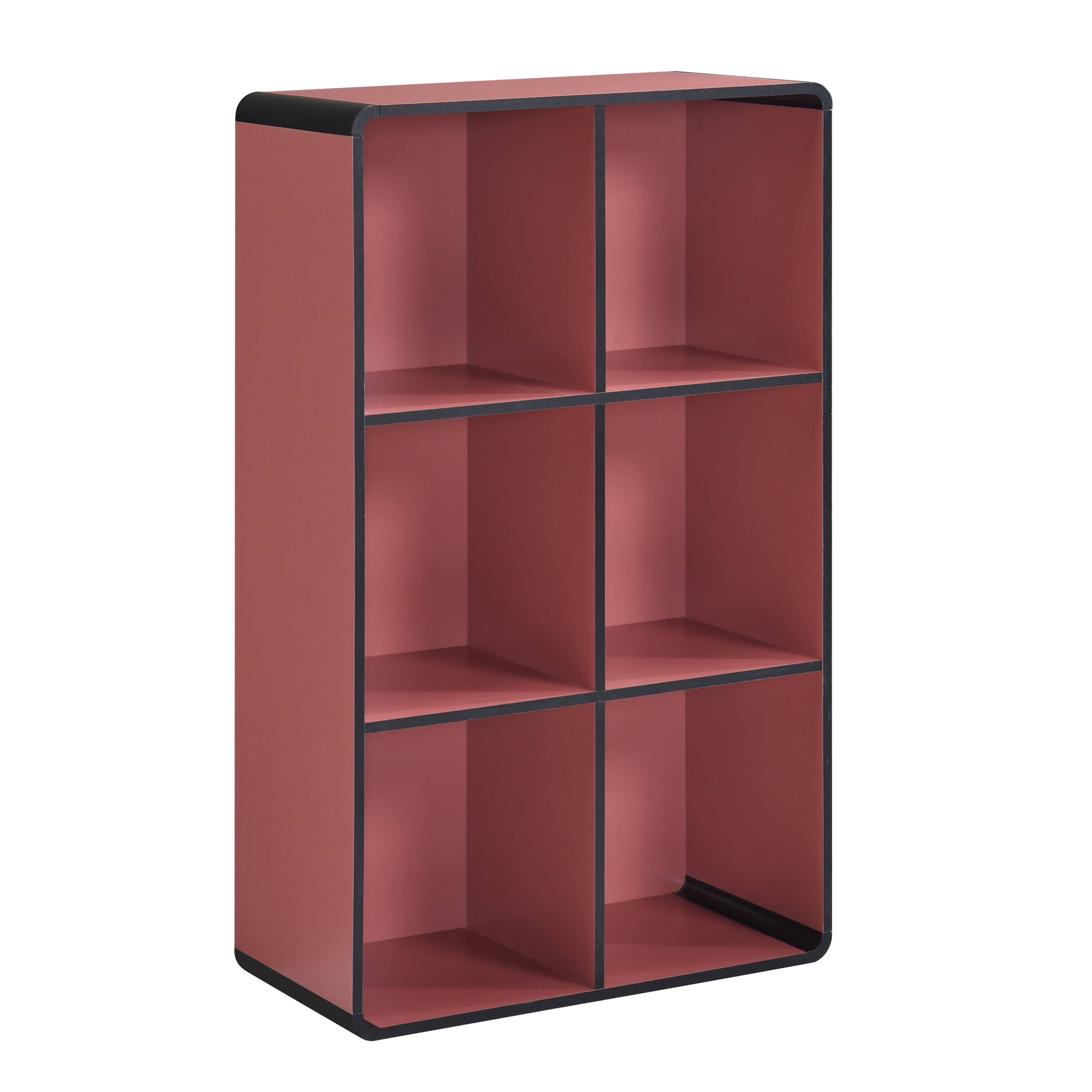Kings Brand Furniture - Dothan Wood 6-Cubed Open Bookcase - Storage Shelf Organizer Bookshelf - Red price history on PriceWatchPro