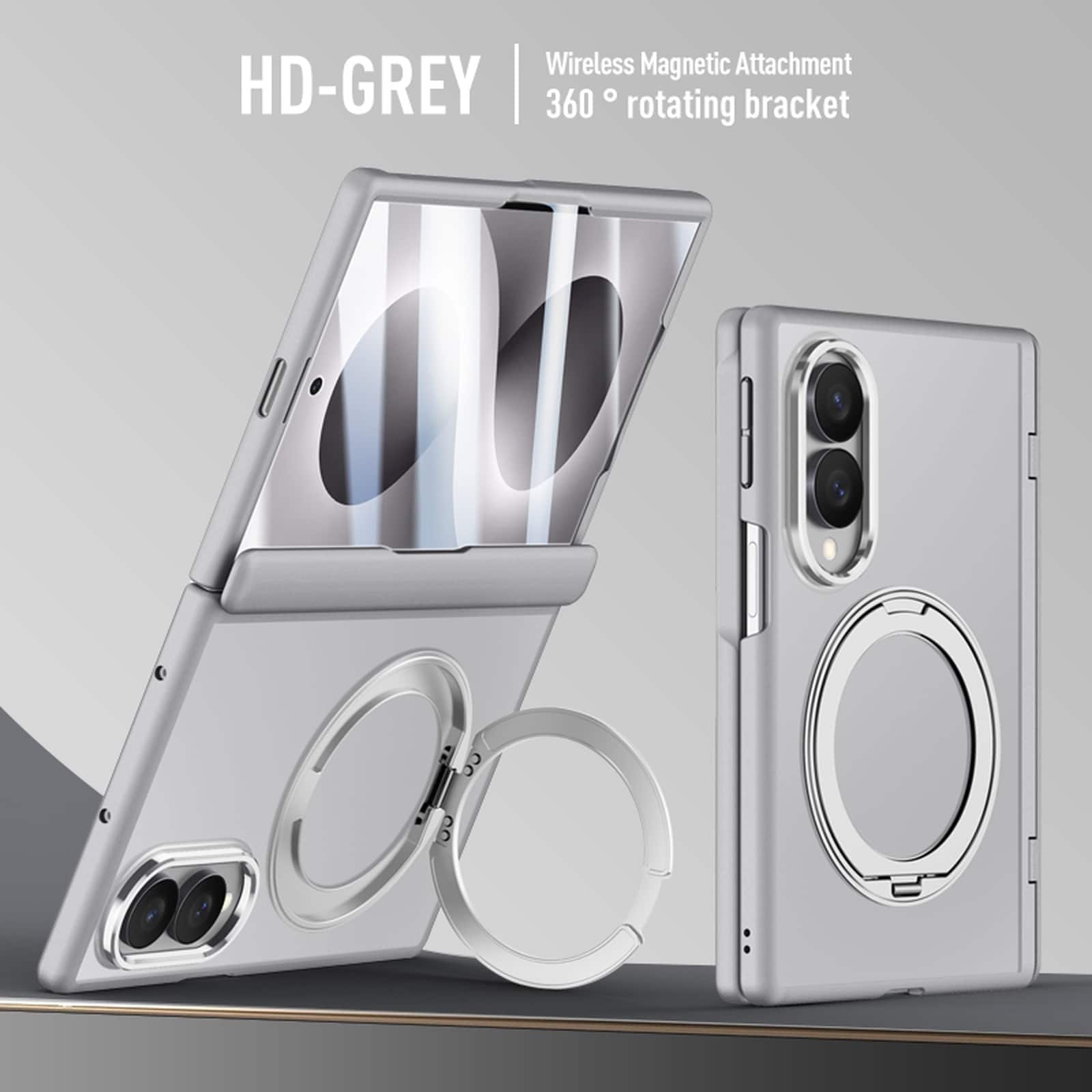 Dteck - For Samsung Galaxy Z Fold8 Rugged Case Built-in Clear HD Screen Protector,Magnetic Ring Kickstand Hinge Protection Cover - Gray price history on PriceWatchPro