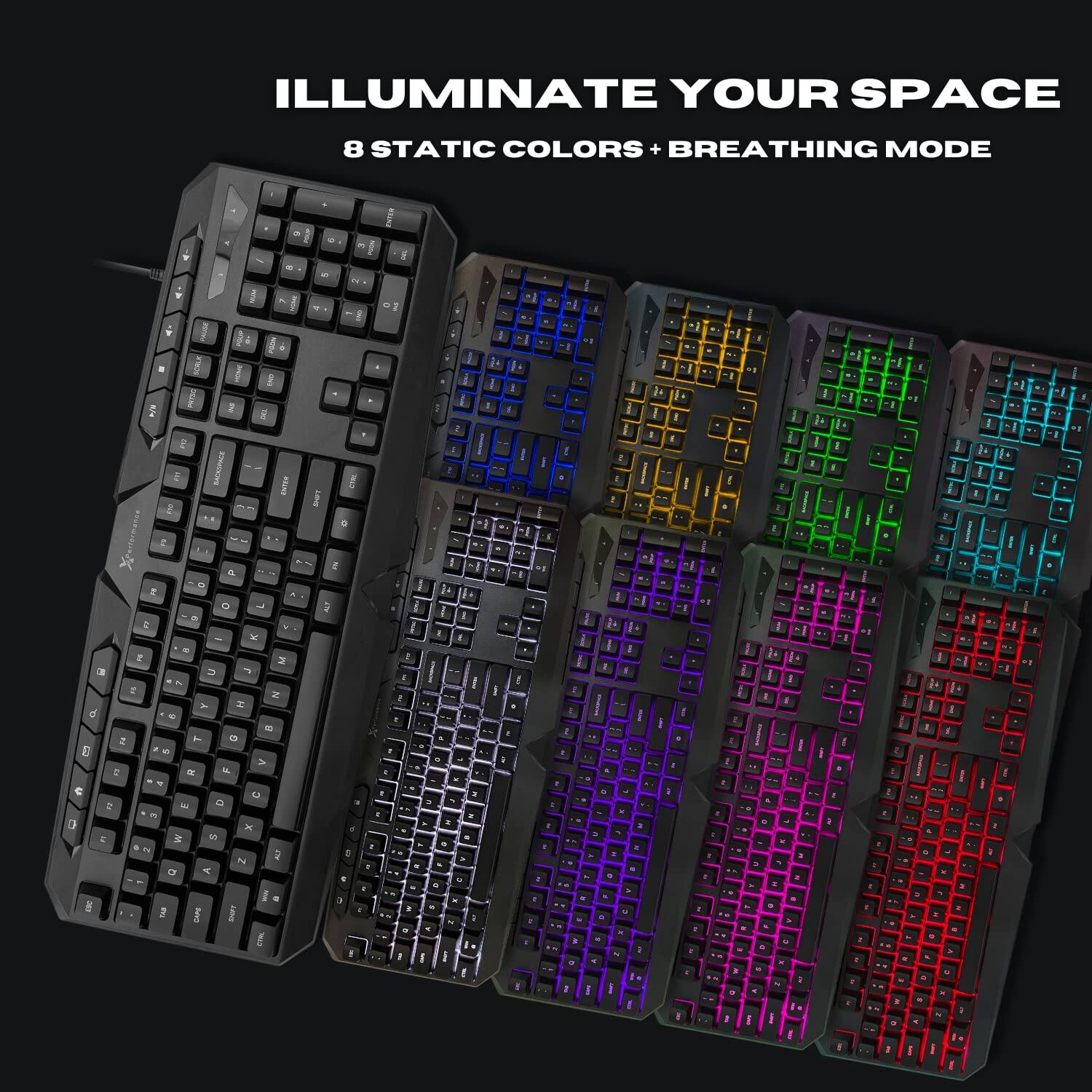 ILLUMINATE YOUR SPACE  
8 STATIC COLORS + BREATHING MODE