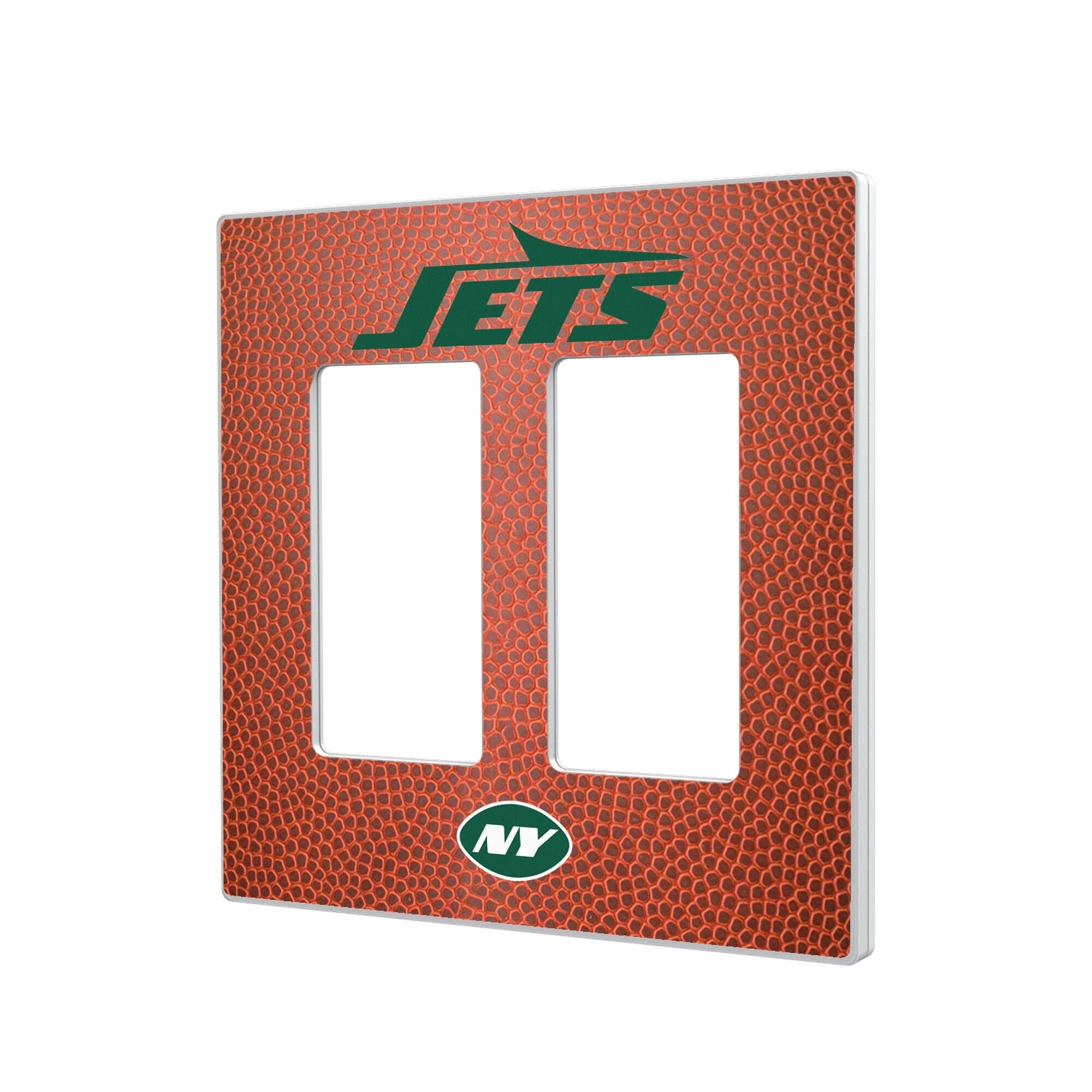 Front. Keyscaper - Football Design Double Rocker Light Switch Plate - Multicolor.