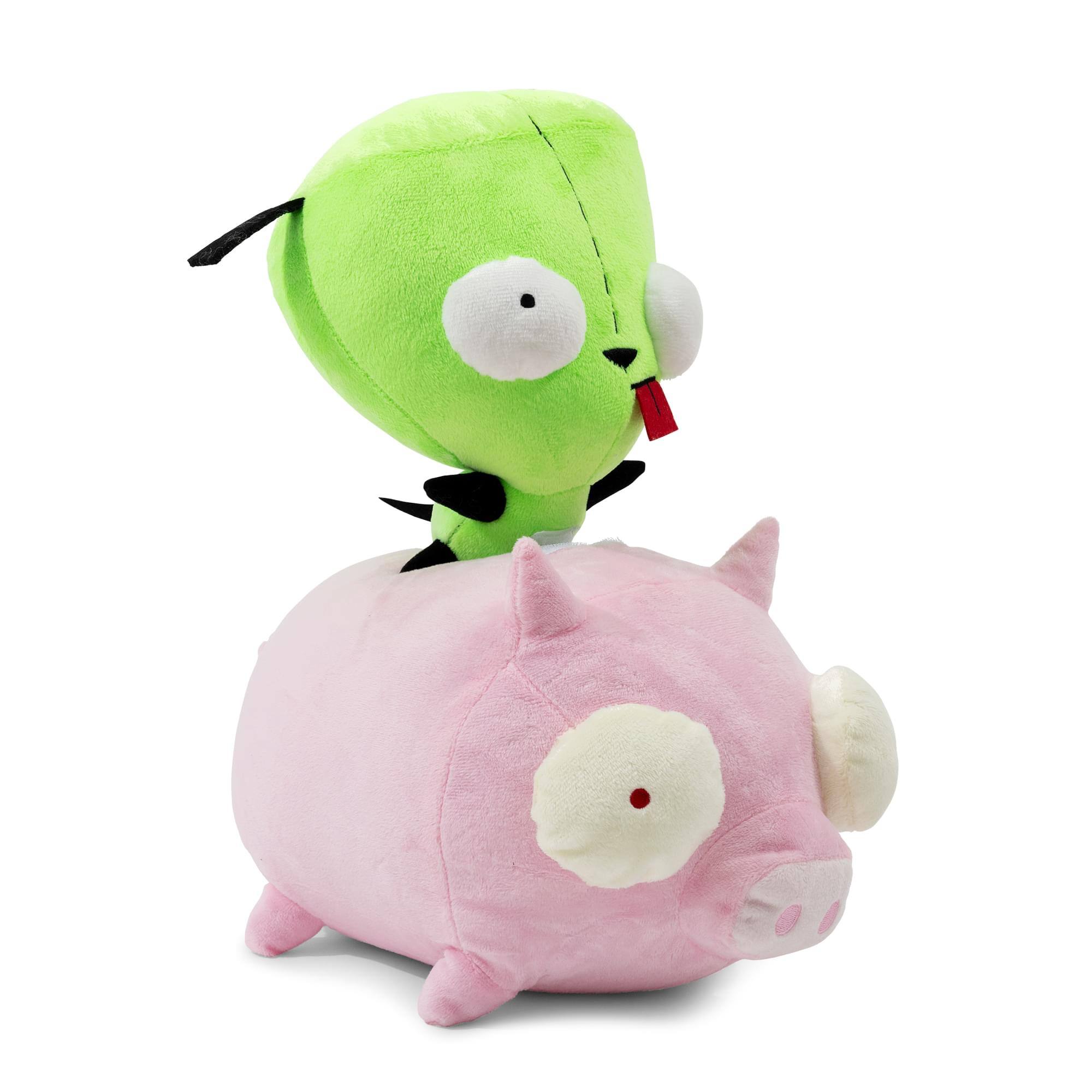 Alt View 1. Golden Bell Studios - Invader Zim GIR Riding Pig 10-Inch Plush - Multi-Colored.