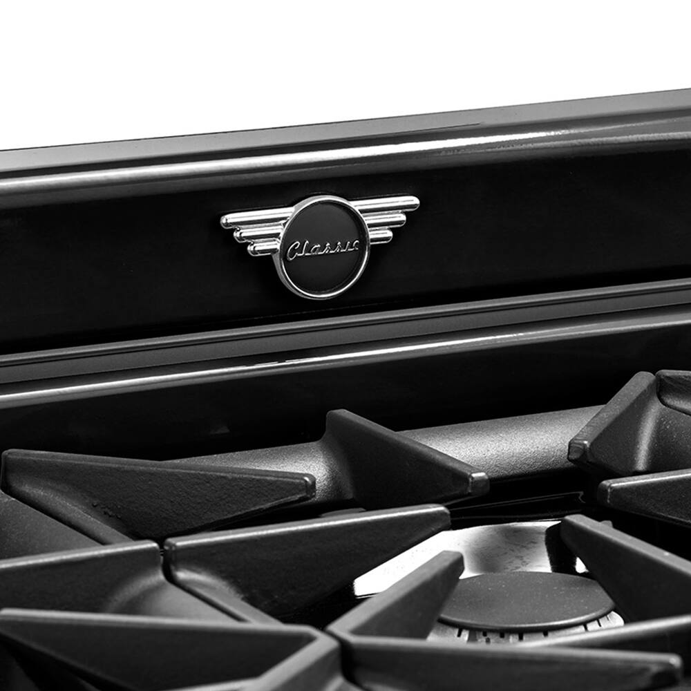 Alt View 21. Unique Appliances - Classic Retro 5.2 Cu. Ft. Freestanding Gas Convection Range - Midnight Black.