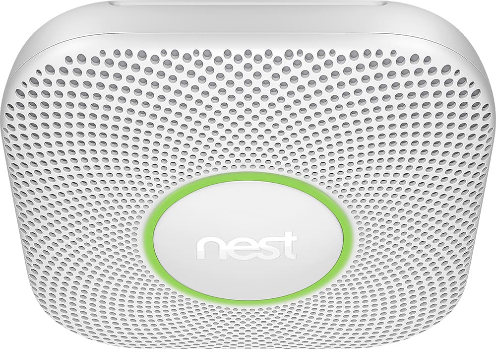 Alt View 11. Google - Nest Protect 2nd Generation Smart Smoke/Carbon Monoxide Wired Alarm - White.
