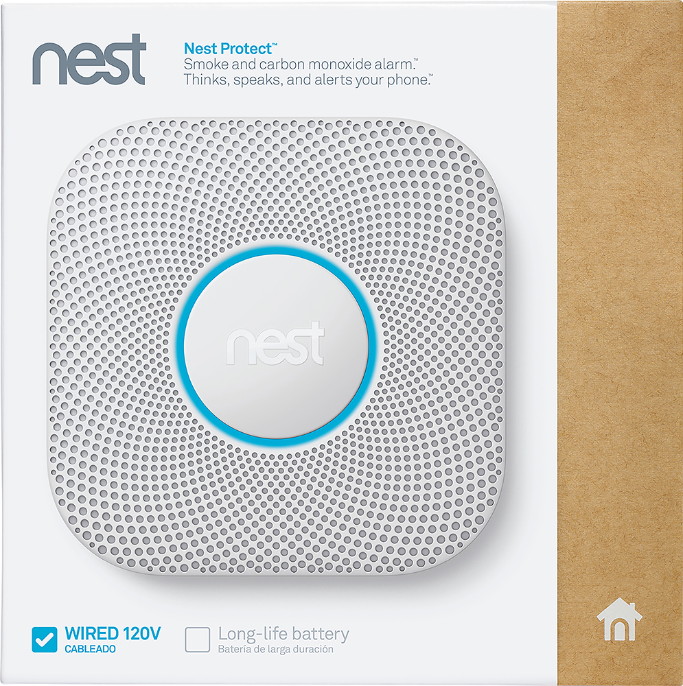 Google Nest Protect Wired Smoke & Carbon Monoxide Alarm White, 2nd Generation 