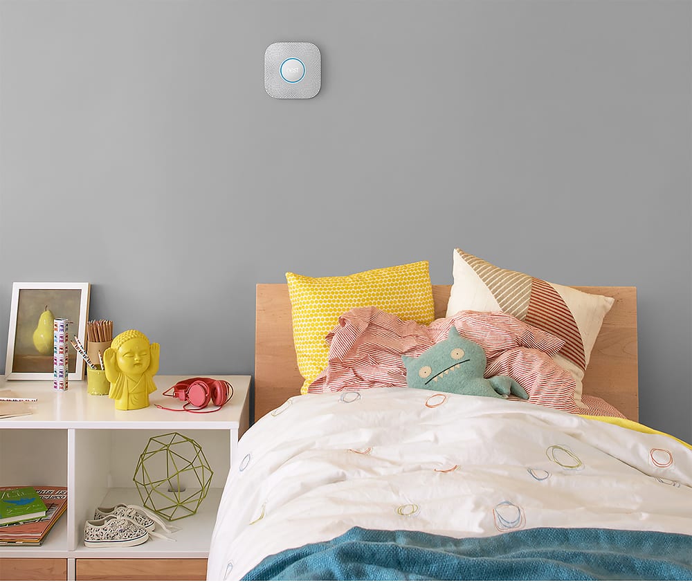 Alt View 13. Google - Nest Protect 2nd Generation Smart Smoke/Carbon Monoxide Wired Alarm - White.