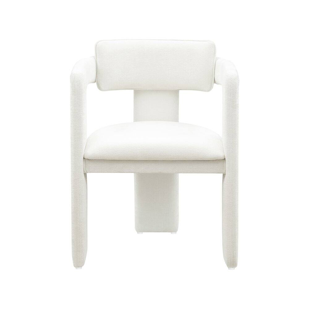Alt View 2. Meridian Furniture - Brenda Cream Chenille Fabric Dining Chair, Set of 2 - Beige.