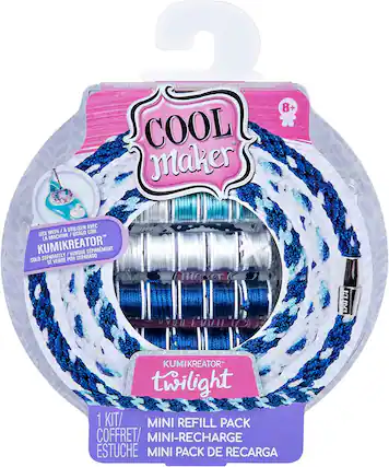 2 8+ COOL maker
UTILISER AVEC / CON USE MACHINE / USALO LA KUMIKREATOR SEPARATELY VENDUE SEPARADO SPARMENT SOLO VENDE POR SE
maker(
KLIVI
KUMIKREATOR twilight 1 KIT/ MINI REFILL PACK COFFRET/ MINI-RECHARGE ESTUCHE MINI PACK DE RECARGA
