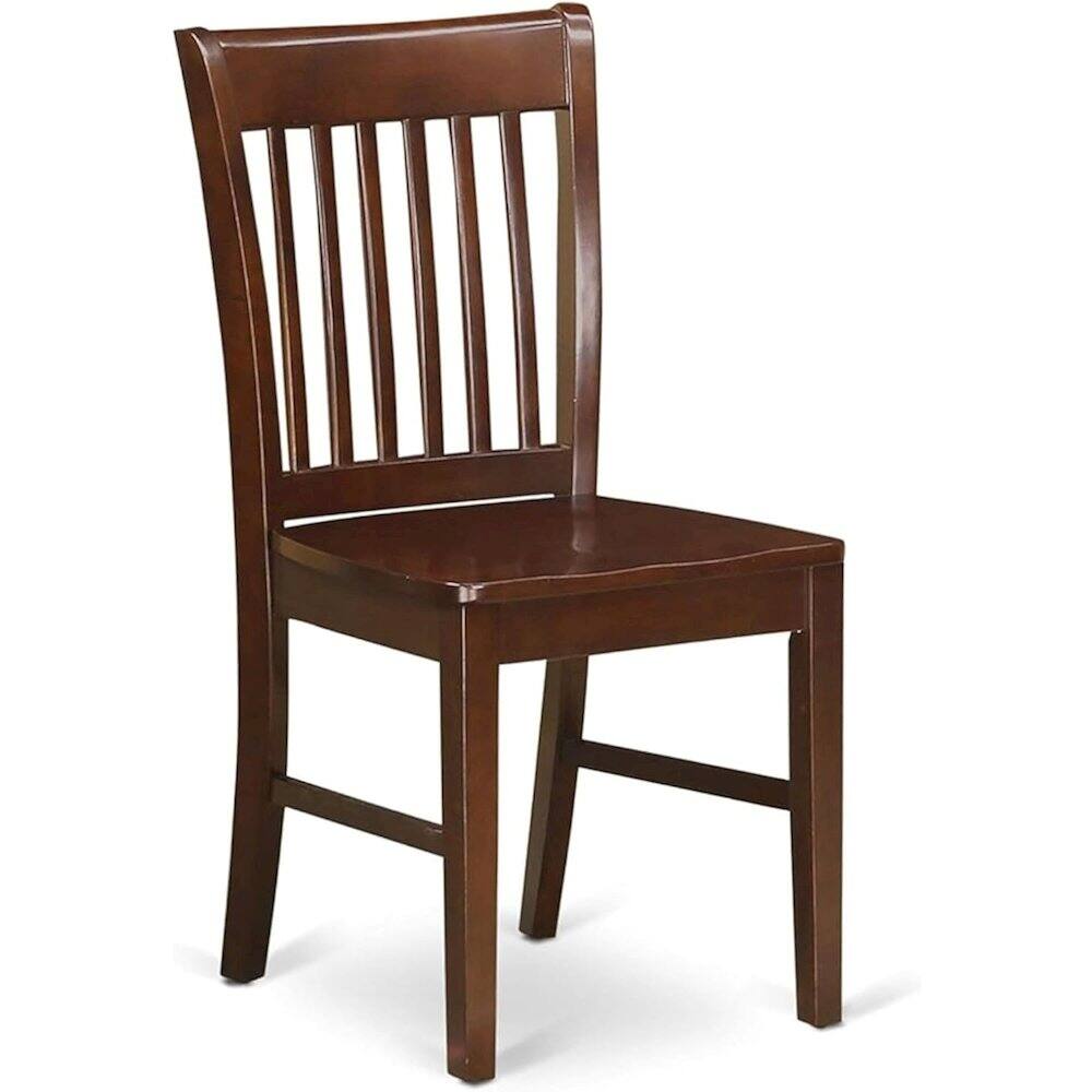 Angle. East West Furniture - Norfolk kitchen dining chair with Wood Seat -Mahogany Finish. - Mahogany.