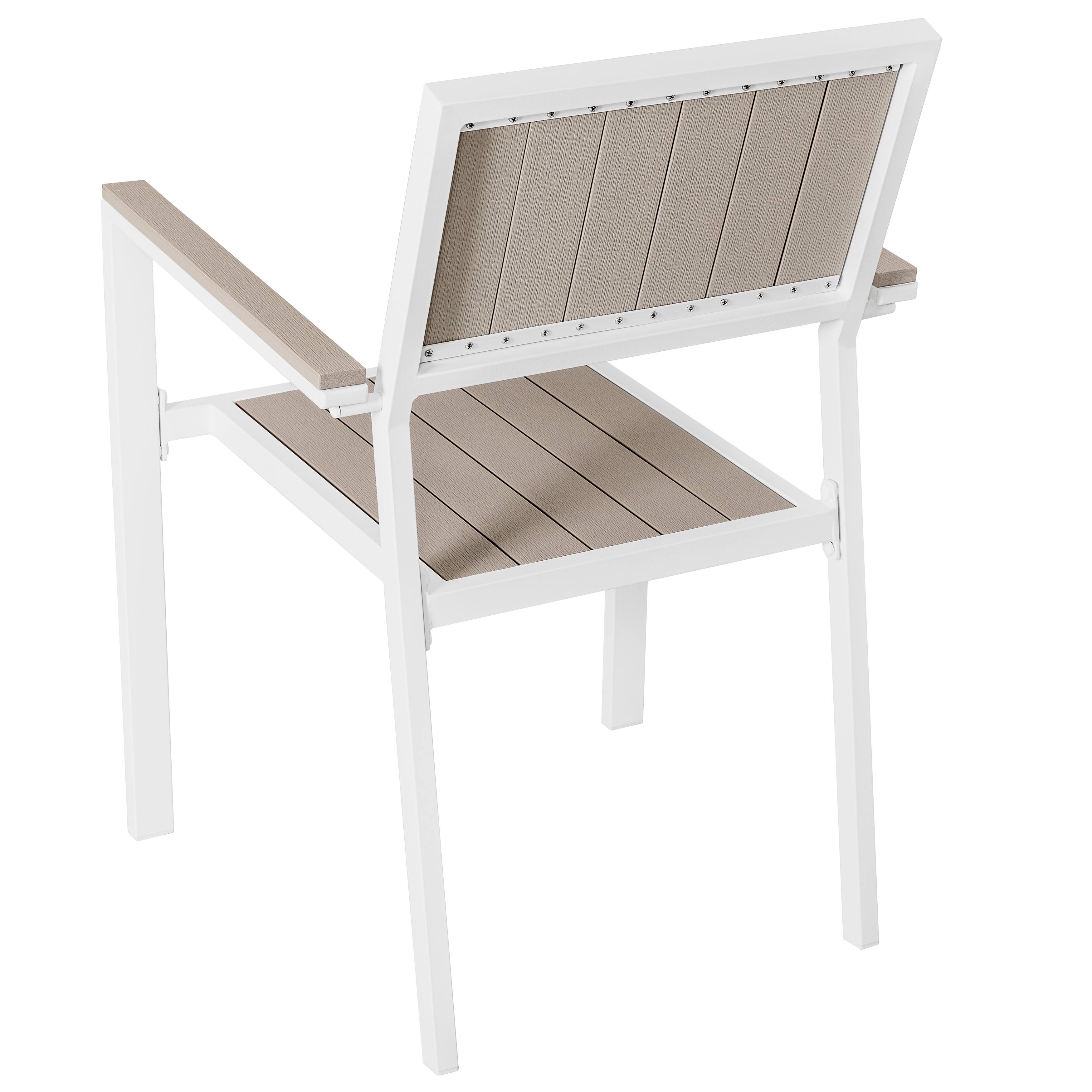 Alt View 7. Nuu Garden - Patio 2-Piece Dining Chairs, Outdoor Faux Wood Chairs Stackable Design - light brown.