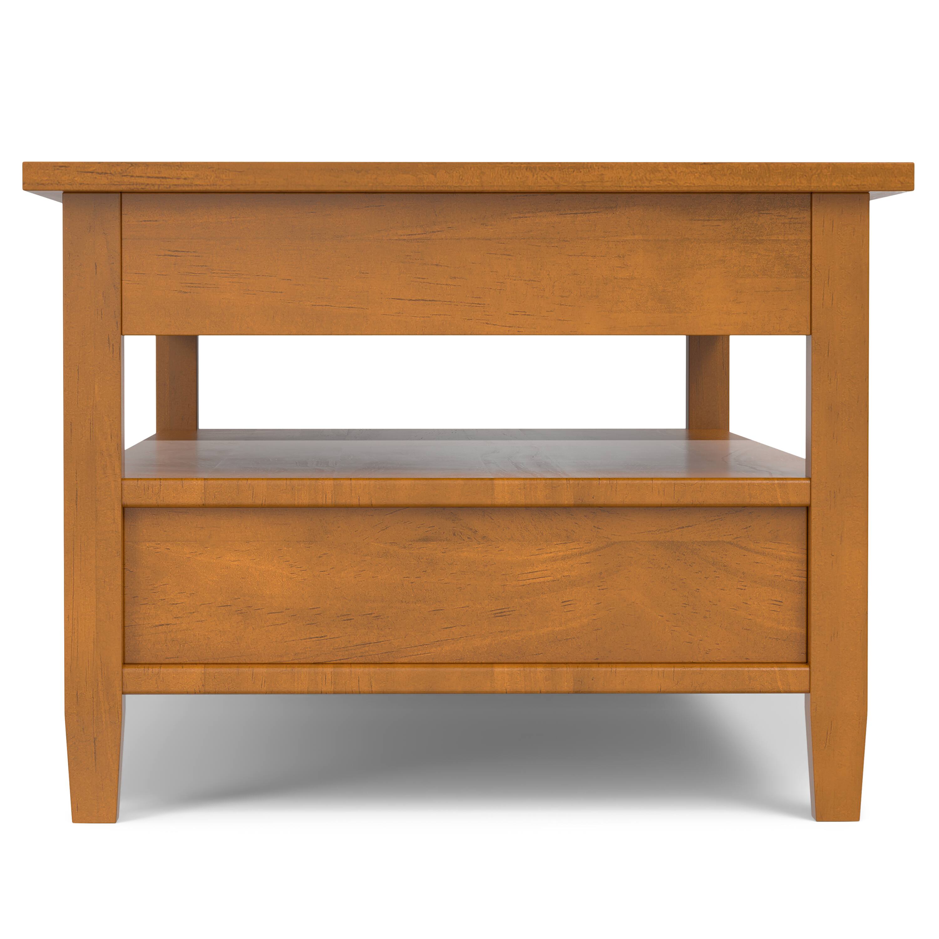 Alt View 3. Simpli Home - Warm Shaker 48 inch Wide Solid Wood Lift Top Coffee Table in Light Golden Brown - Light Golden Brown.