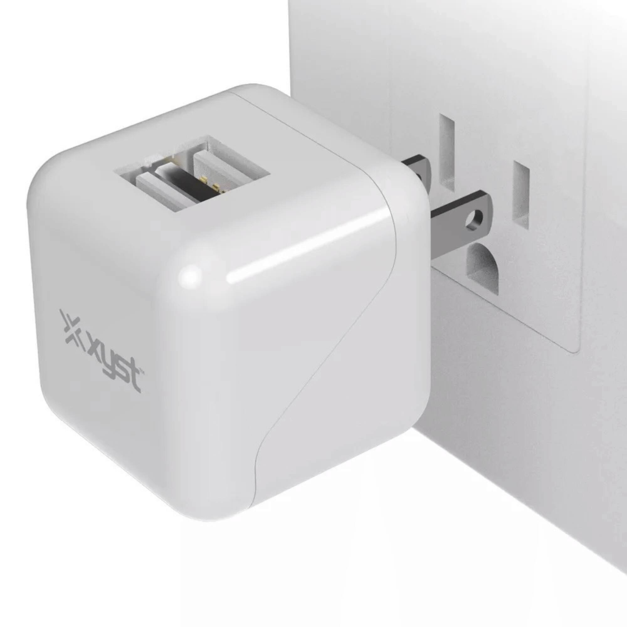 Alt View 3. Xyst - 2.4-Amp Dual USB Foldable Wall Charger - White.