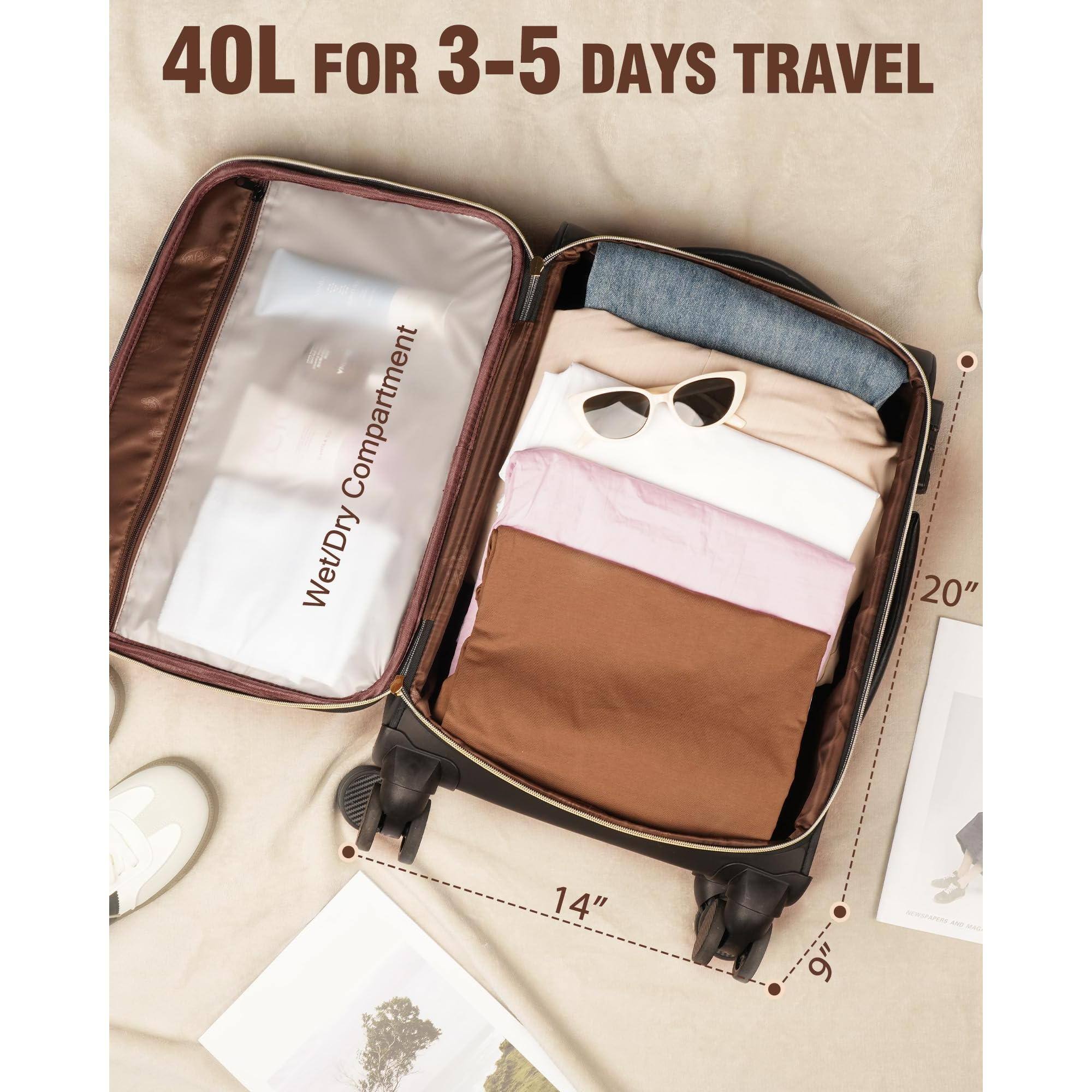 40L FOR 3-5 DAYS TRAVEL

Wet/Dry Compartment

20" 14" 9"