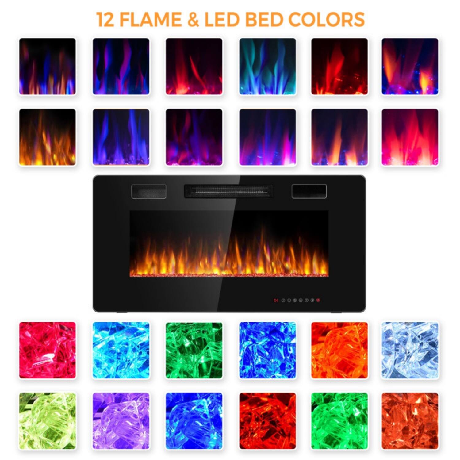 12 Flame & LED Bed Colors