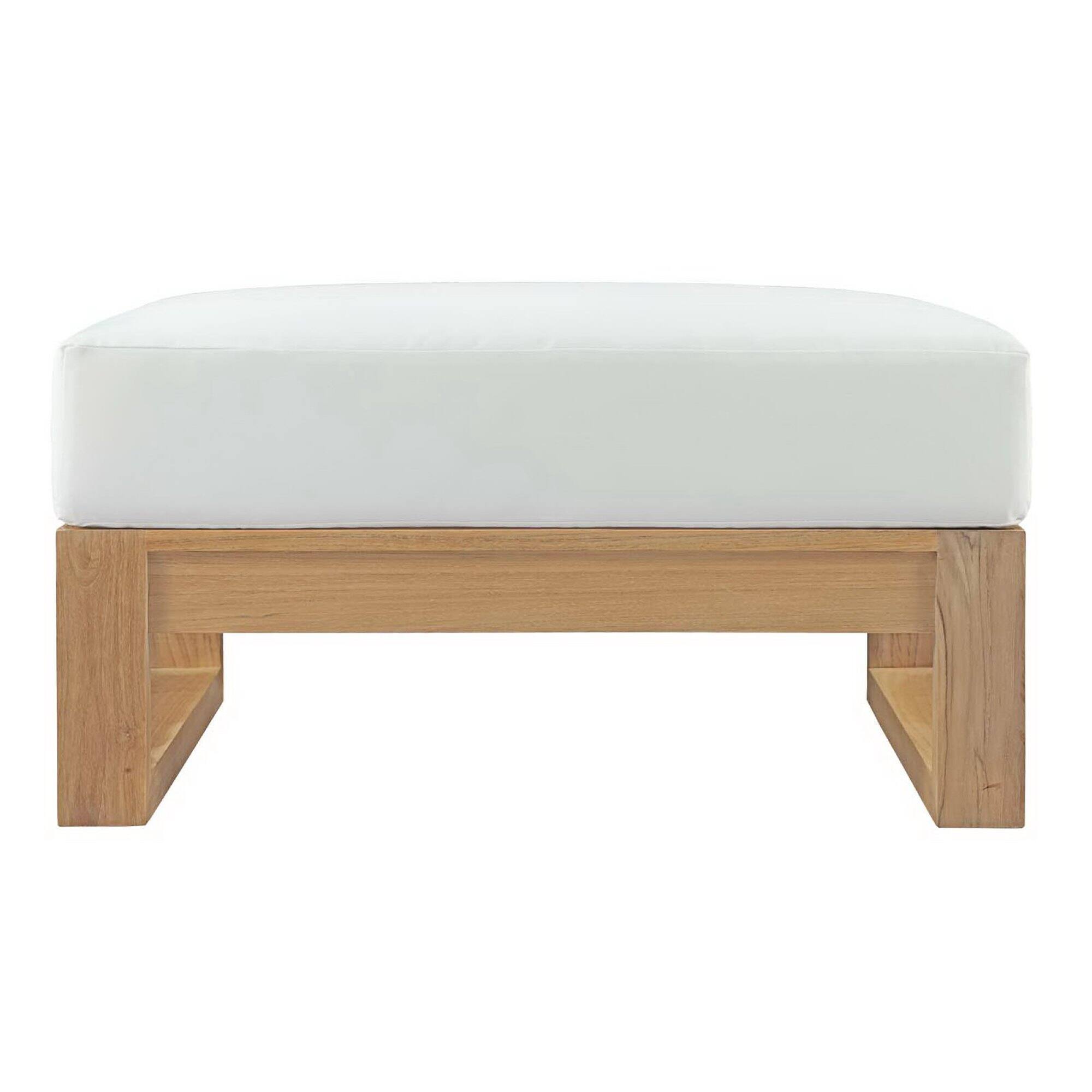 Back. Modway - Upland Outdoor Patio Teak Ottoman by Modway - Natural White.