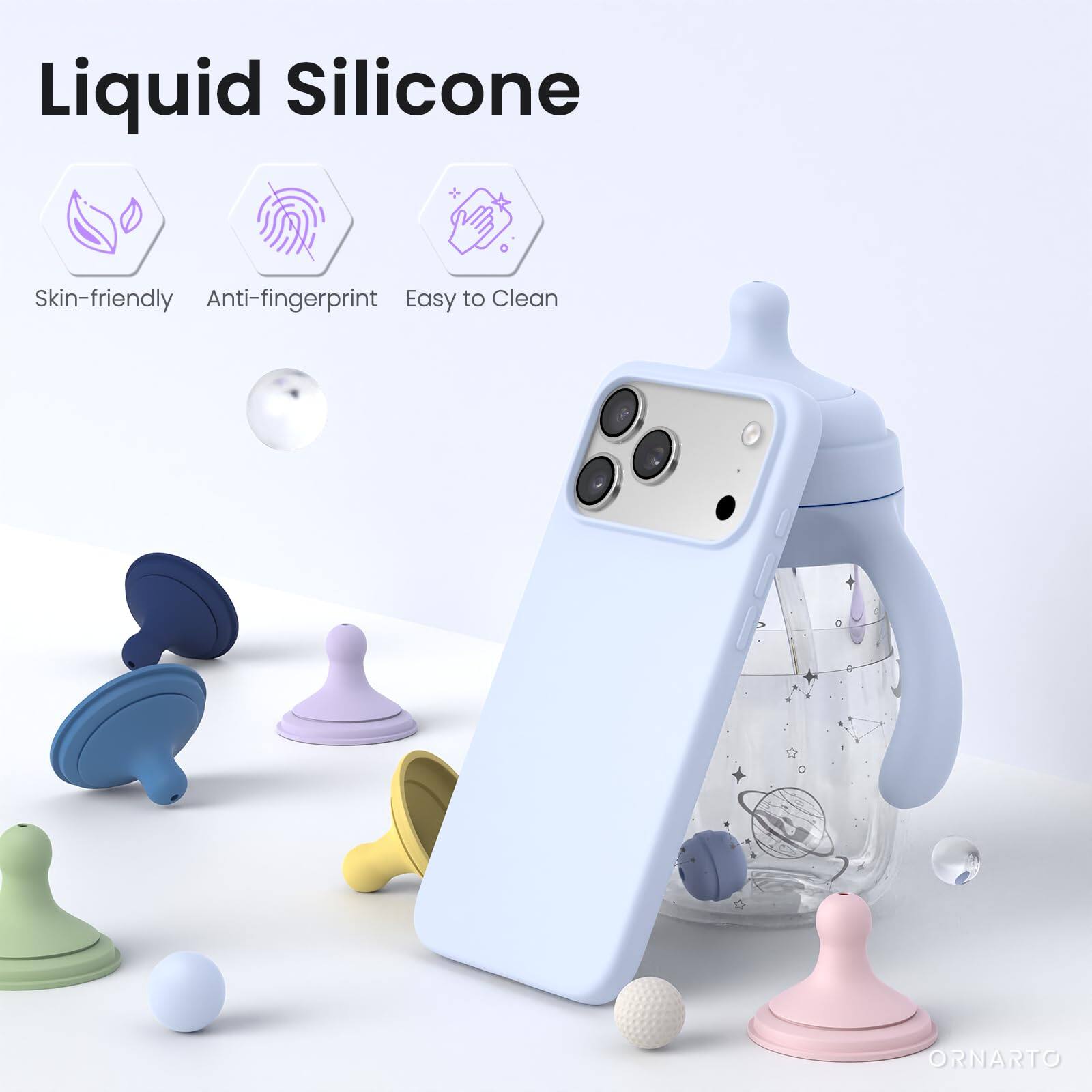 Ornarto for iPhone 18 Pro Case 6.3