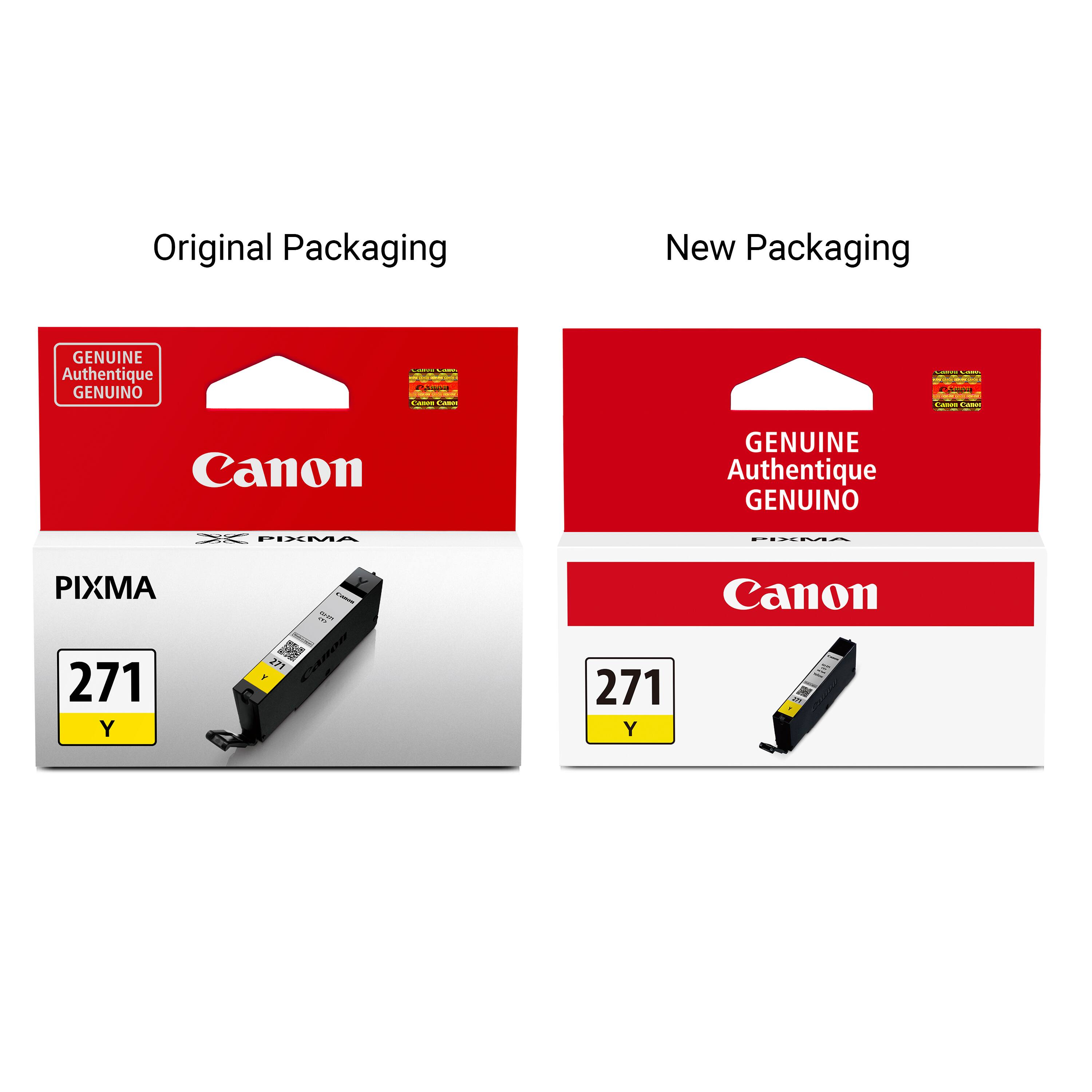 Original Packaging
New Packaging
GENUINE Authentique GENUINO
Canon
PIXMA
271 Y