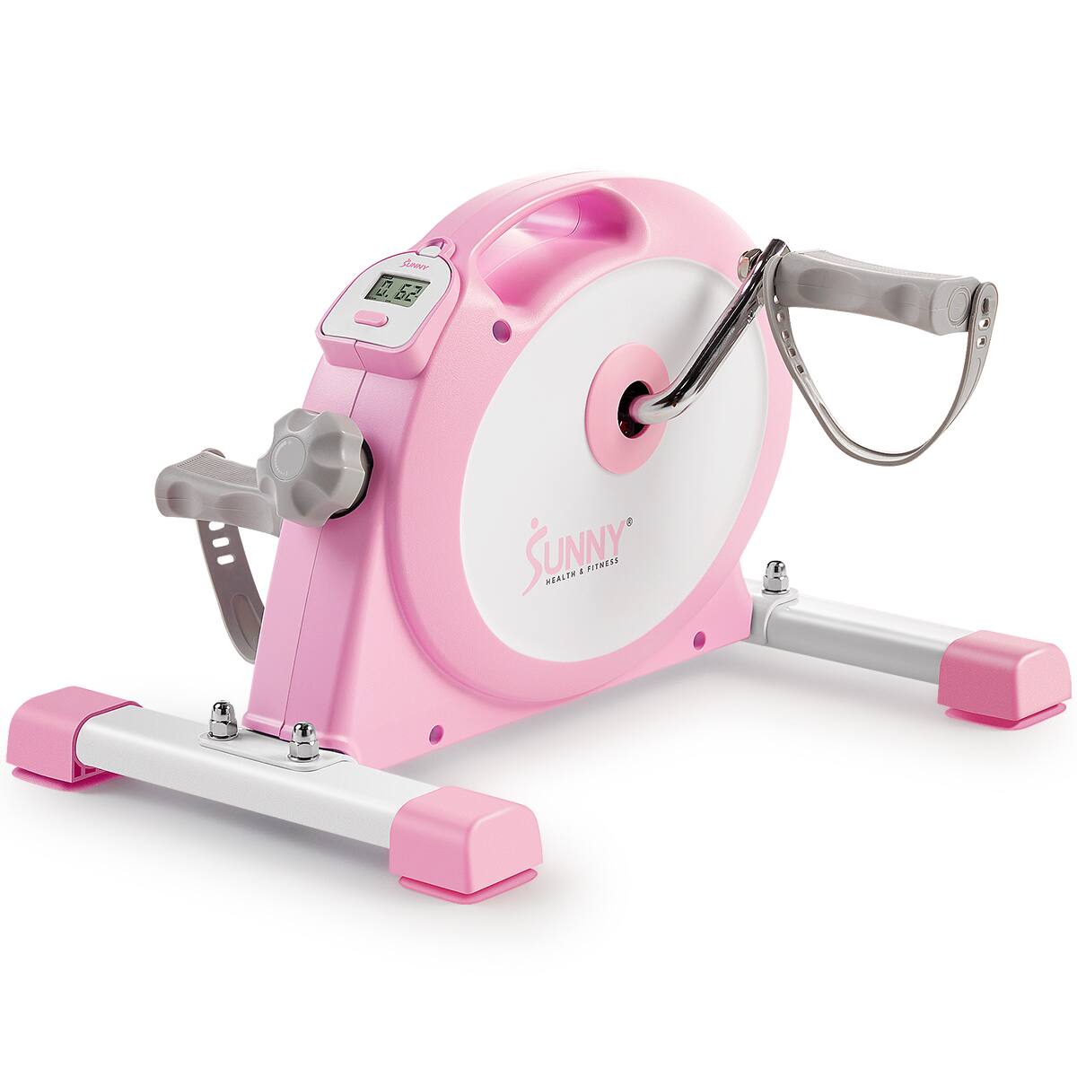 Sunny Health & Fitness - Under Desk Smart Mini Exercise Bike - Pink