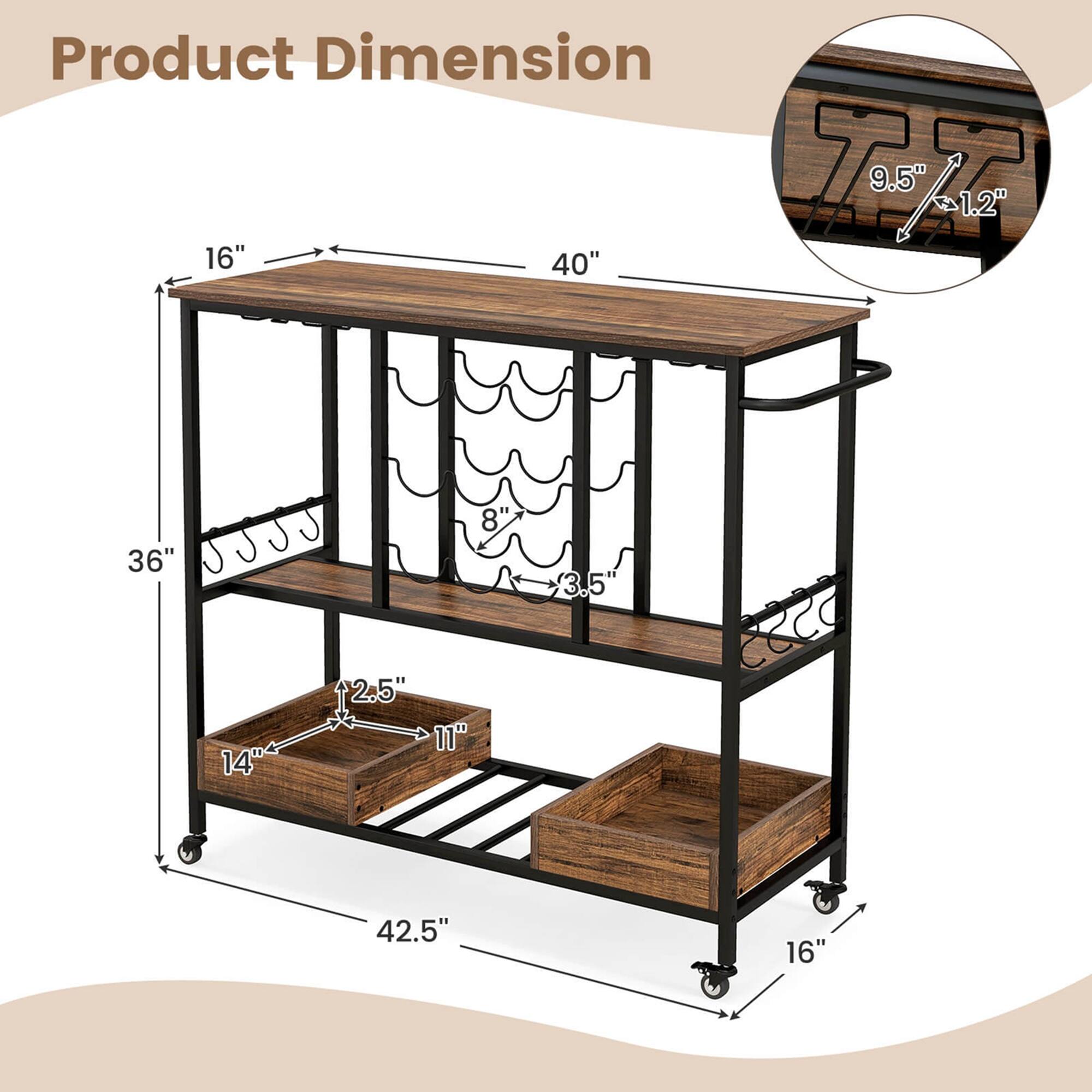 Product Dimension 16" 40" 36" 8" 3.5" 14" 2.5" 11" 42.5" 16"
