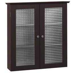 Hivvago - Bathroom Wall Cabinet with Two Glass Doors in Dark Espresso - Brown