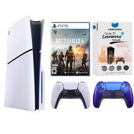 PlayStation 5 Slim Disc Bundle with Battlefield 6, MightySkins Code and Extra Controller - PlayStation 5