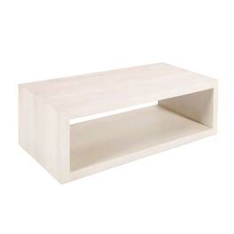 Manhattan Lane - Keli Coffee Table, 58 Inch Minimalist Open Frame - Washed White