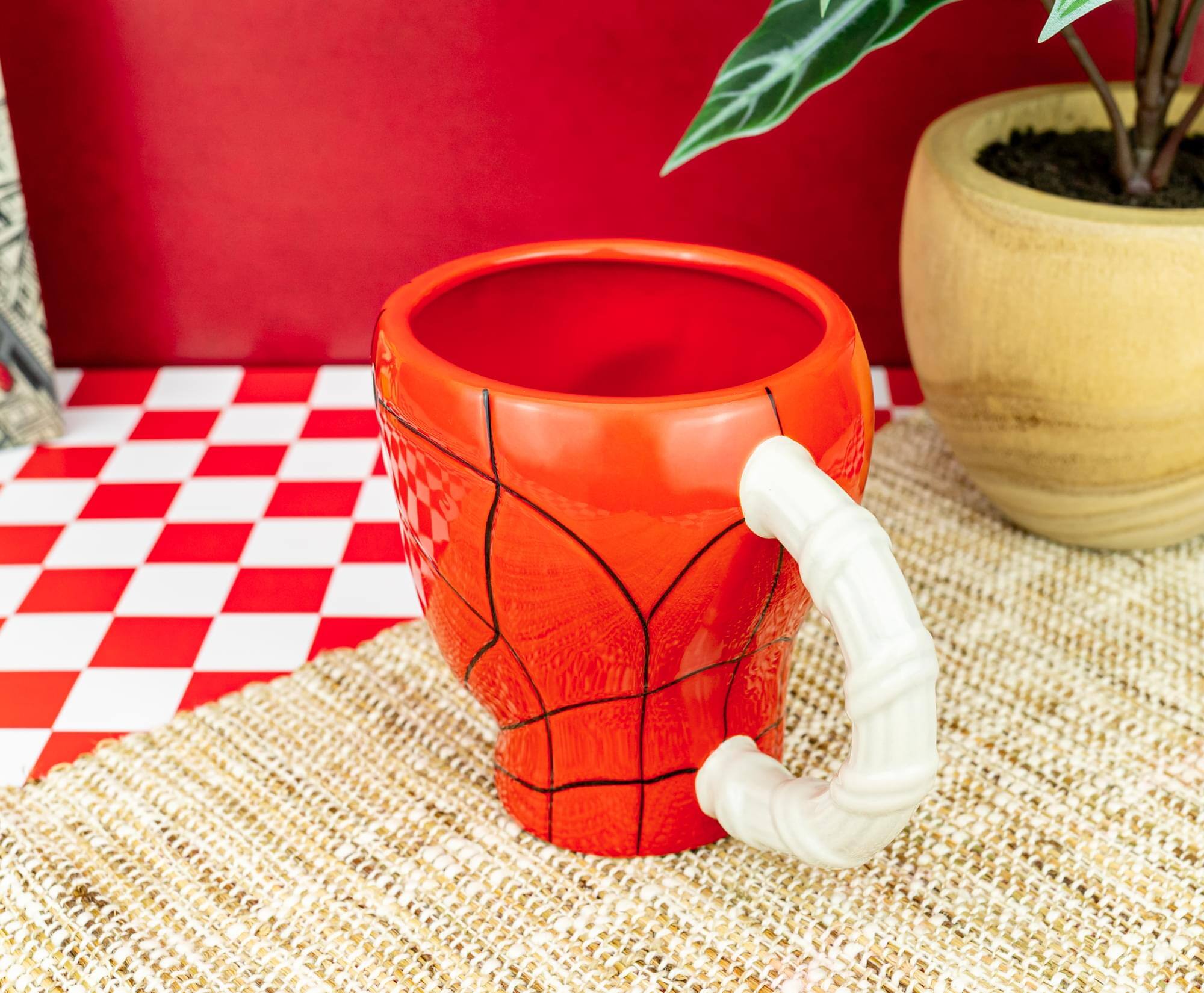 Alt View 4. Silver Buffalo - Marvel Spider-Man Head 3D Sculpted Ceramic Mug With Web Handle | Holds 30 Ounces - Multi-Colored.