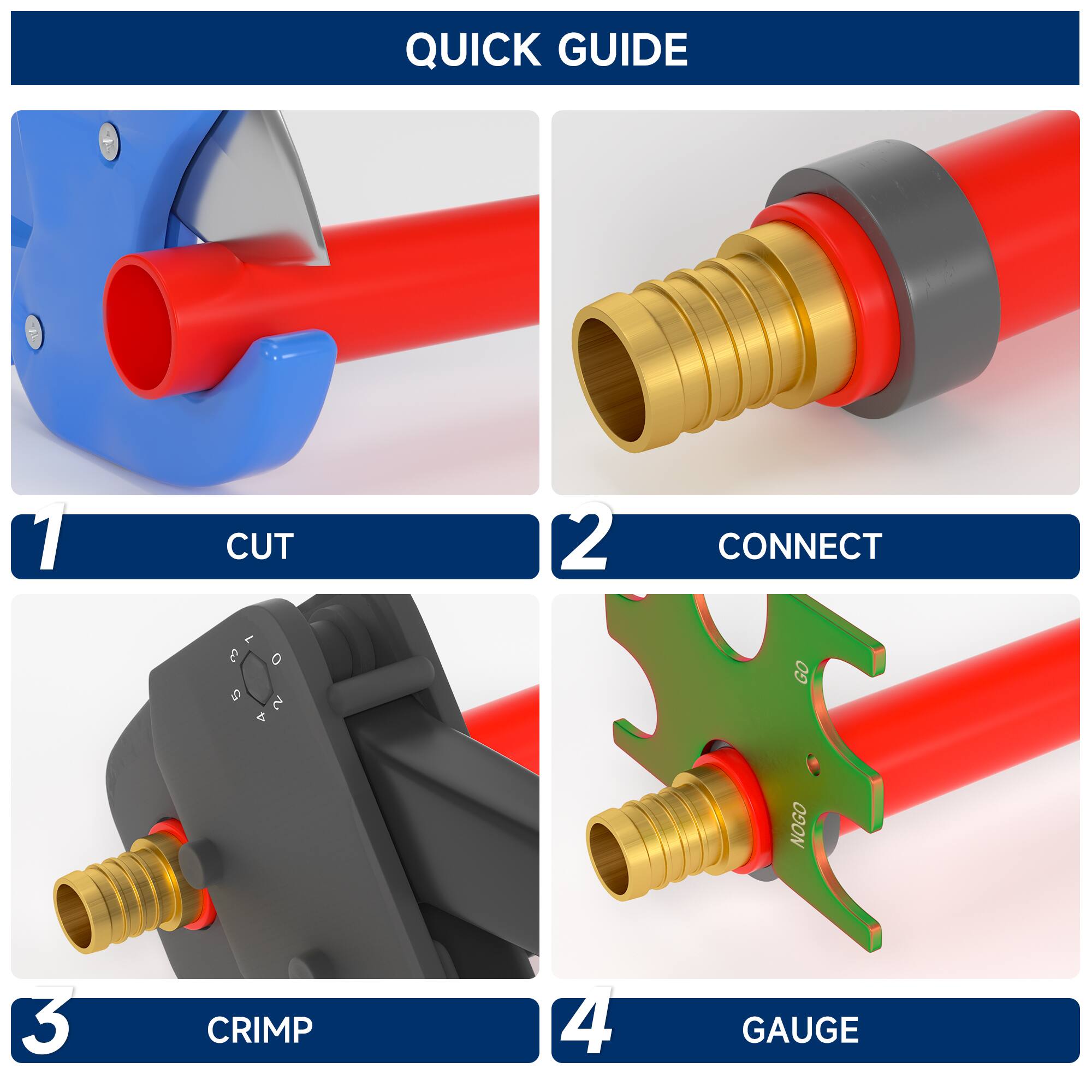 QUICK GUIDE

1. CUT
2. CONNECT
3. CRIMP
4. GAUGE
