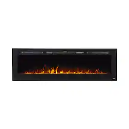 Touchstone Home Products - 72 in. Wall Mounted Recessed Sideline Smart Electric Fireplace 1500W - Black