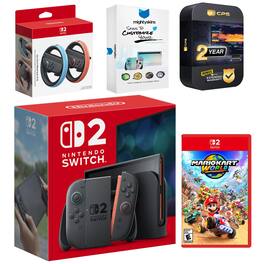 Switch 2 Console with Mario Kart World, Joy Con Wheel, MightySkins Switch 2 Console with Mario Kart World, Joy Con Wheel, MightySkins