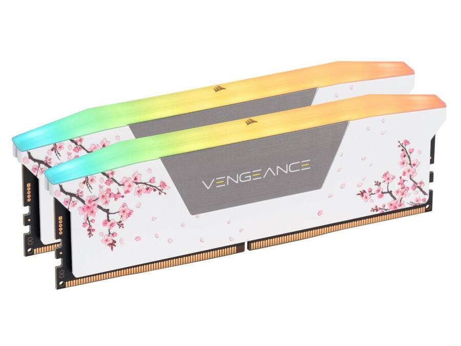 CORSAIR Vengeance RGB 32GB DDR5 6000MHz Cherry Blossom RAM White CORSAIR Vengeance RGB 32GB DDR5 6000MHz Cherry Blossom RAM White