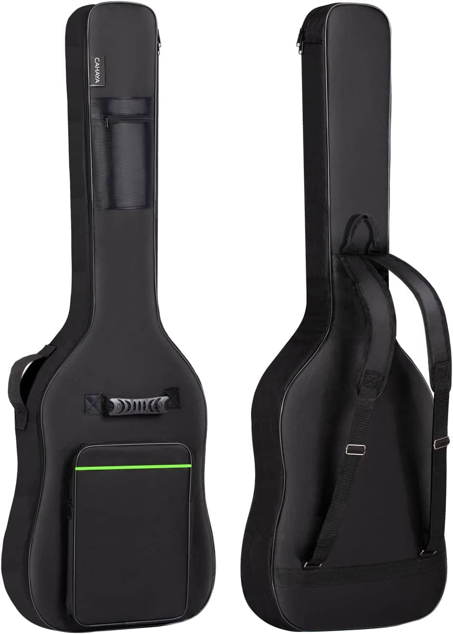 CAHAYA - Bass Guitar Bag Gig Bag 0.3in Padding Black Padded Backpack Soft Electric Bass Case Green CY0292