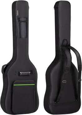 CAHAYA - Bass Guitar Bag Gig Bag 0.3in Padding Black Padded Backpack Soft Electric Bass Case Green CY0292
