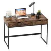 Bestier - Modern Study Writing Desk - 43" Wide - Brown - Front_Zoom