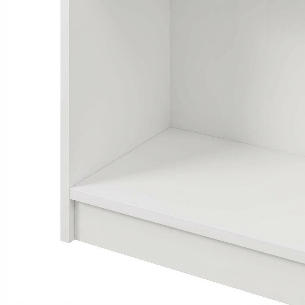 Alt View 2. FurniFact - White Wooden Bookcase with Adjustable Shelves and Modern Design - White.