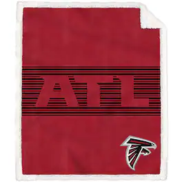 Pegasus - Atlanta Falcons 50'' x 60'' Center Stripe Sherpa Trim Blanket - Multicolor
