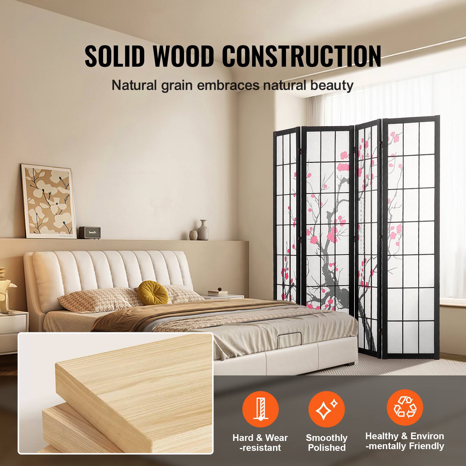 SOLID WOOD CONSTRUCTION  
Natural grain embraces natural beauty

- Hard & Wear-resistant
- Smoothly Polished
- Healthy & Environmentally Friendly