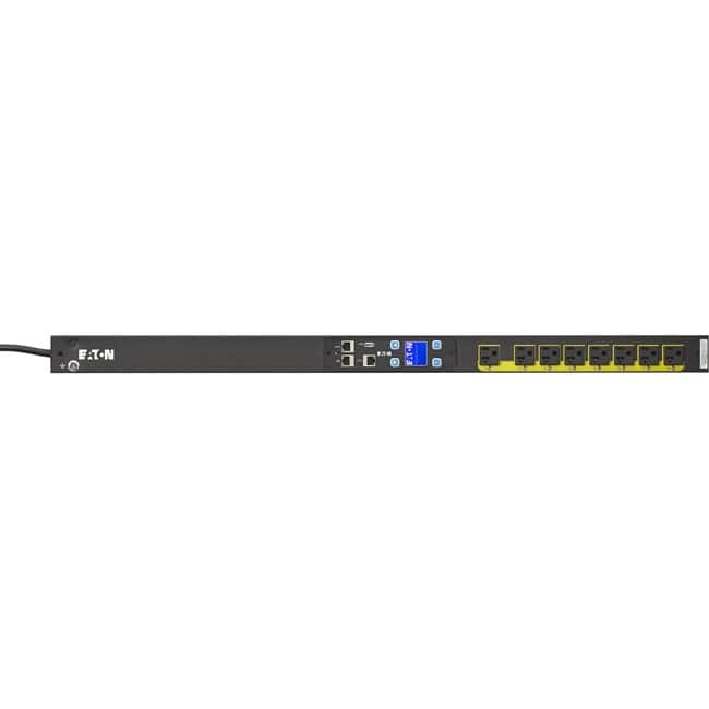 Eaton - Managed Rack PDU 1.92 kW max 120V 16A 0U 8 Outlet Single-Phase PDU - Switched - NEMA 5-20P, NEMA L5-20P - 8 x NEMA - Black