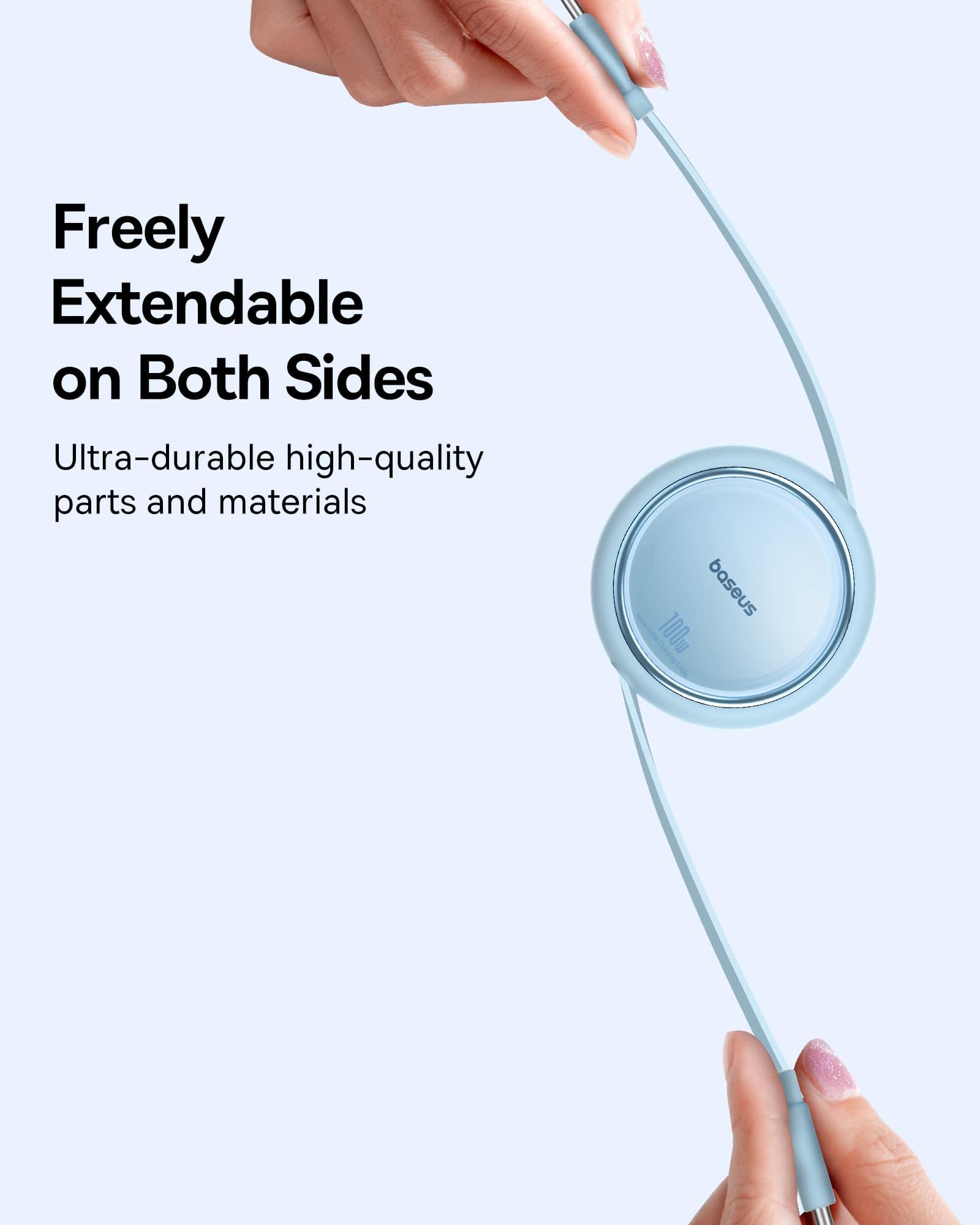 Freely Extendable on Both Sides: Ultra-durable high-quality parts and materials. Baseus 100W.